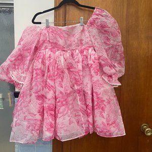 Selkie - Babydoll Toile Lace Puff Dress